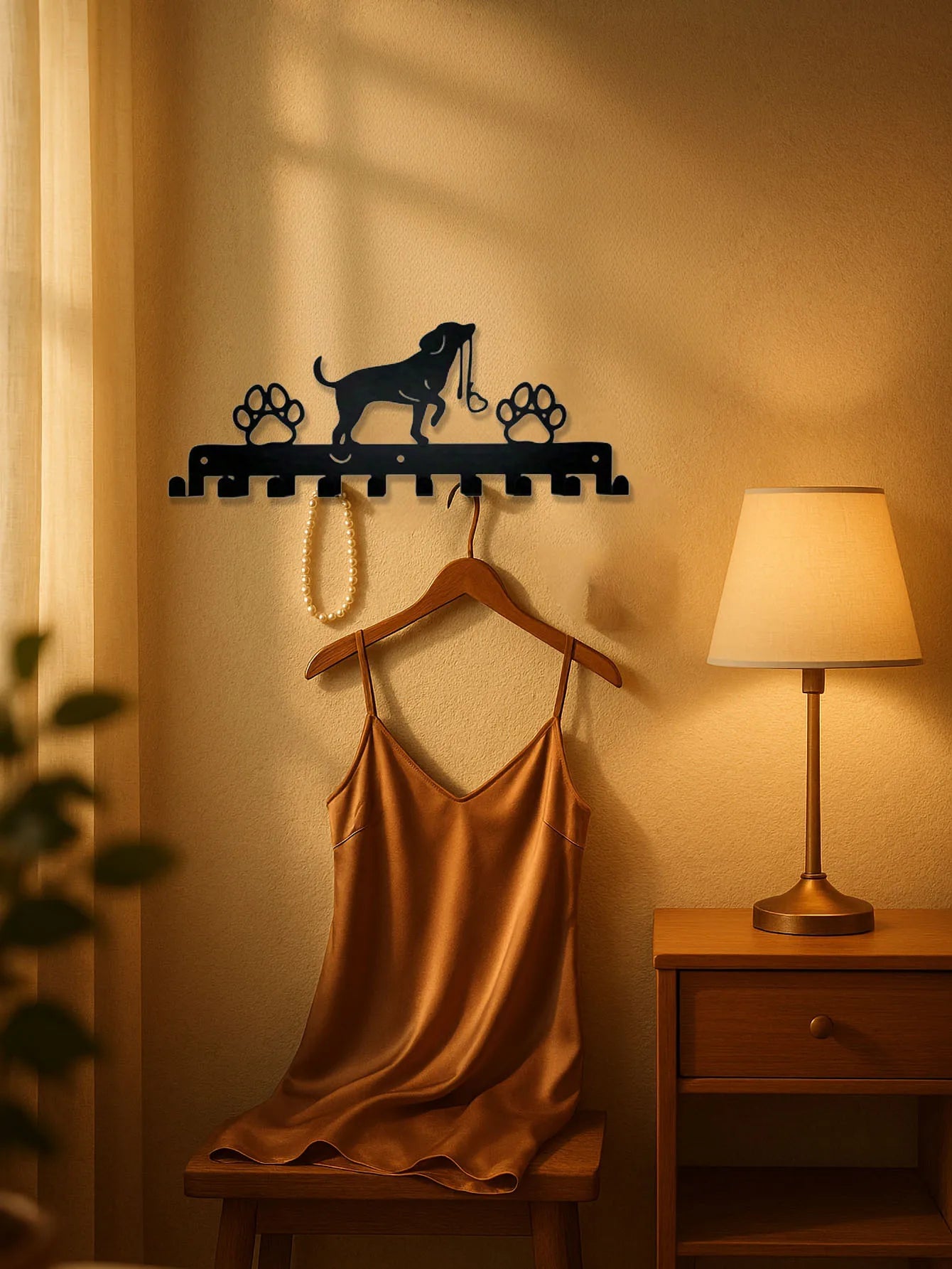 Rustic Wall Rack With Hooks For Coats Hats Towels Organizer