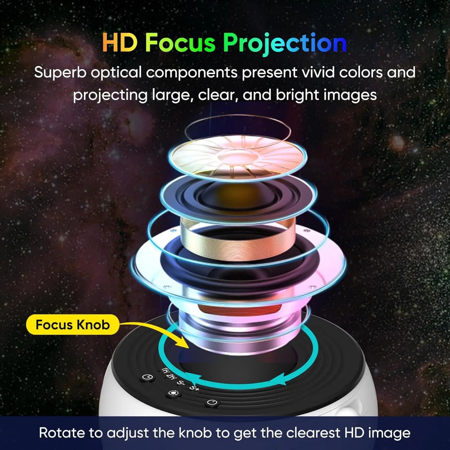Aiopp Galaxy Projector For Bedroom With HD Images And Adjustable LED Light