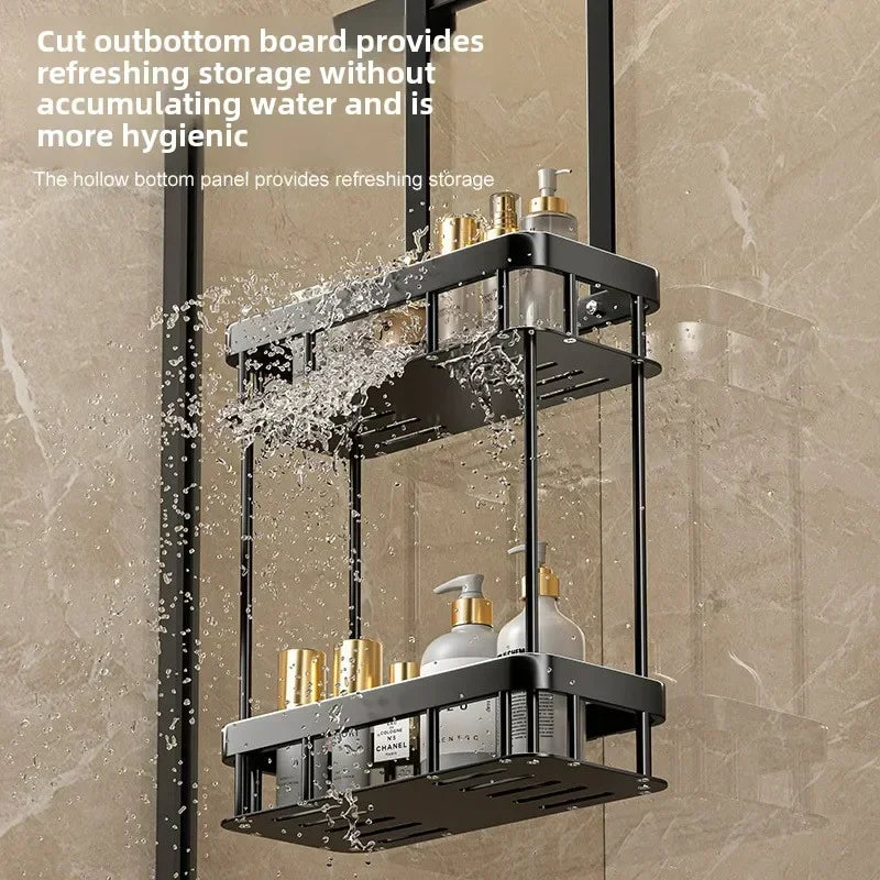 Double Layer Bathroom Shower Caddy Over The Door Organizer