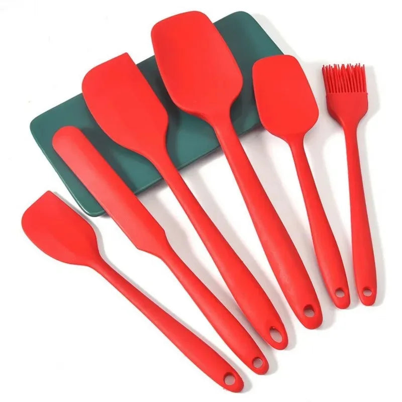 Six-Piece Silicone Kitchen Spatula and BBQ Brush Set