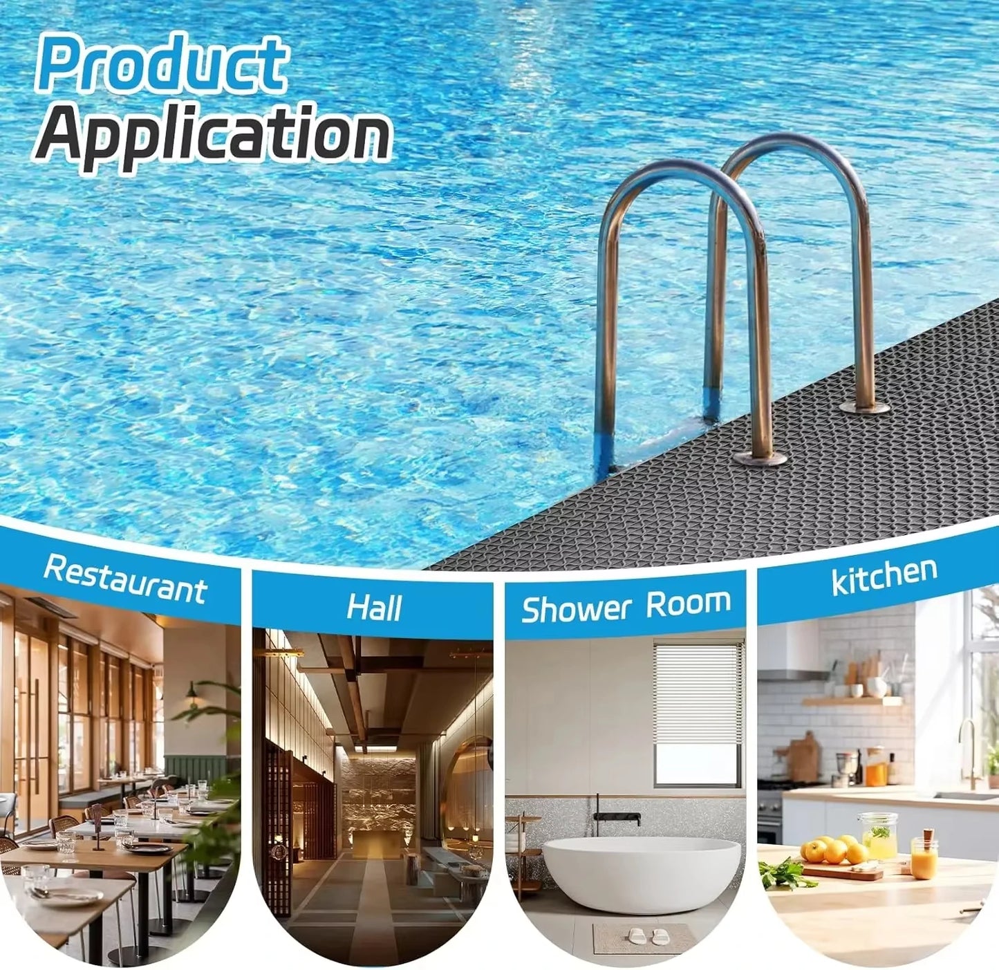 PVC Anti Slip Bath Mat Mesh Floor Mat Bathroom Kitchen
