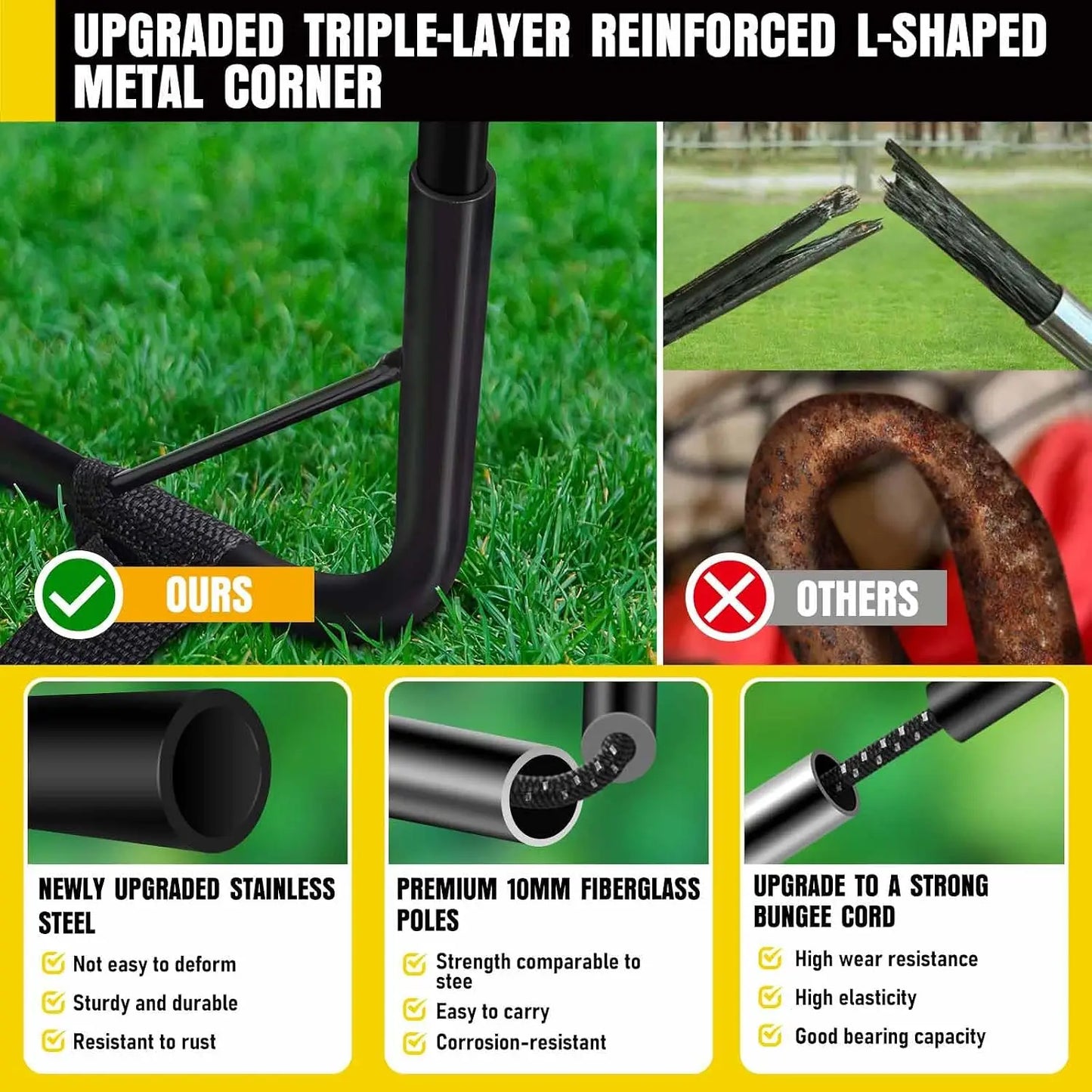 Portable Pop Up Soccer Goals Set of 2 with Ball, Cones, Pump, and Stakes for Backyard Training