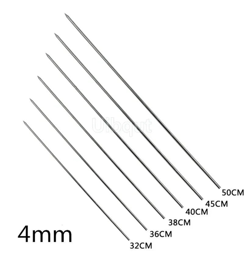 Uibqut Stainless Steel Skewers Set 10 Pack For Barbecue Grilling