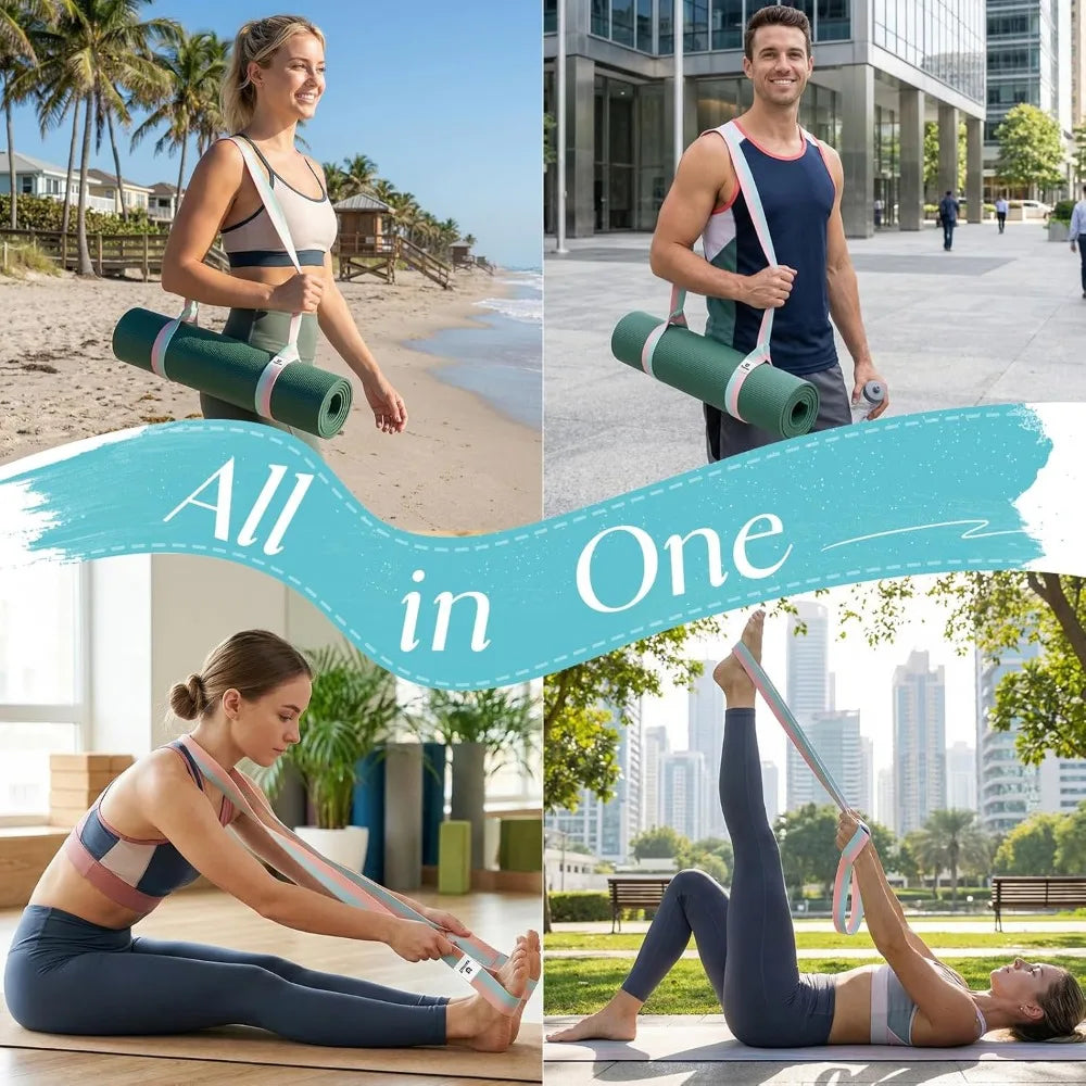 Adjustable Yoga Mat Strap (2 Sizes) – Extra Thick, Comfy Texture, Mat Not Included