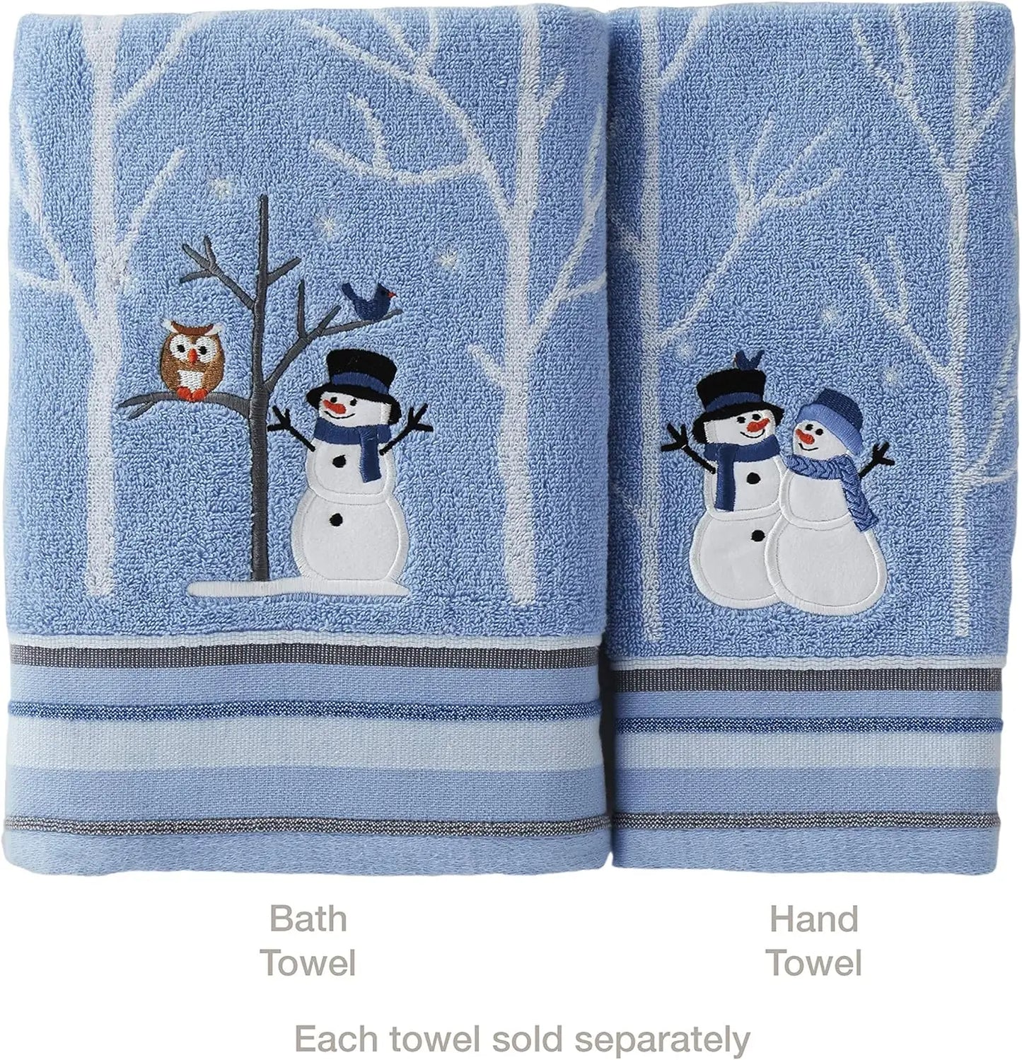 Premium Cotton Christmas Snowman Bath Towel 450 GSM Absorbent Jacquard