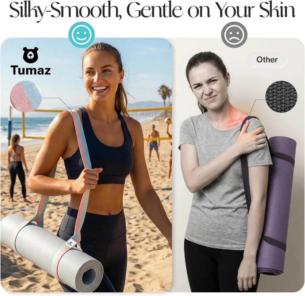 Adjustable Yoga Mat Strap (2 Sizes) – Extra Thick, Comfy Texture, Mat Not Included